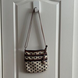Croft & Barrow Polka Dot Crossbody Bag - Brown and Cream